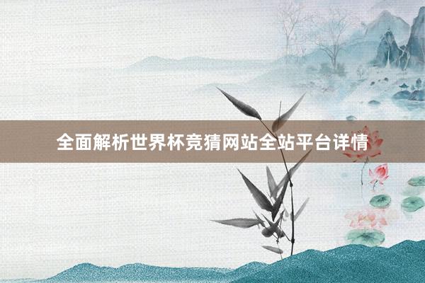 全面解析世界杯竞猜网站全站平台详情